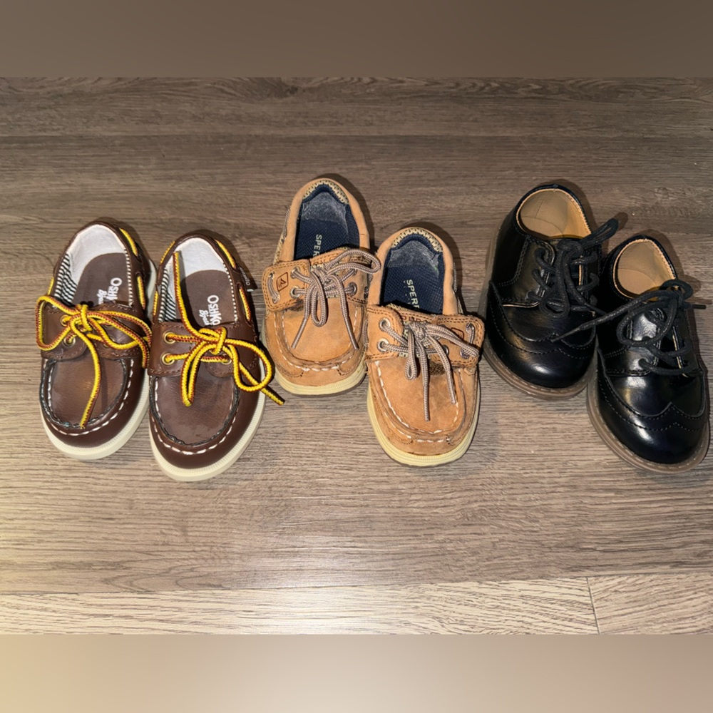 Set of (3) boys toddlers size 5 dress shoes- Oshkosh BGosh, Sperry, & Gymboree